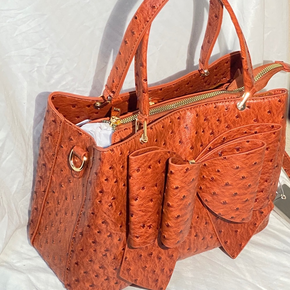 Crossi New York Handbag Faux ostrich material